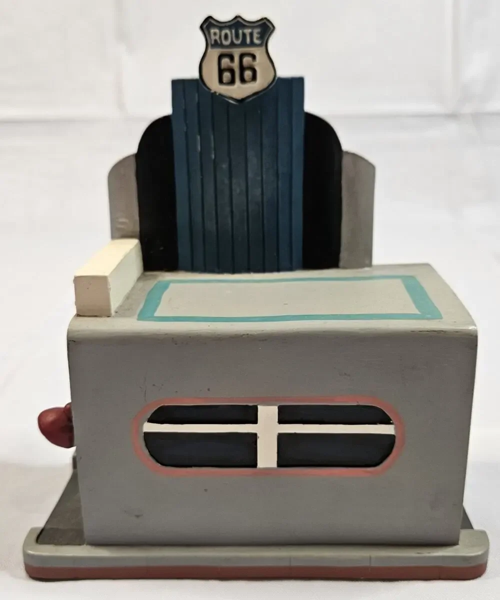 Route 66 Service Station Business Card Holder Classic Car Garage Resin Decor